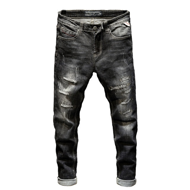 Men's Brand Jeans High Quality Gray Mens Retro Baggy Jeans Hip Hop Loose  Skateboard Denim Pants Brand Clothes Size 28-48 - Jeans - AliExpress